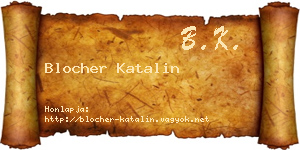 Blocher Katalin névjegykártya